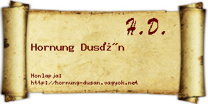 Hornung Dusán névjegykártya